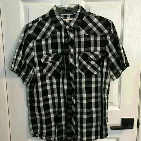 urban pipeline Other - Urban Pipeline Men’s short sleeve collared shirt - black plaid